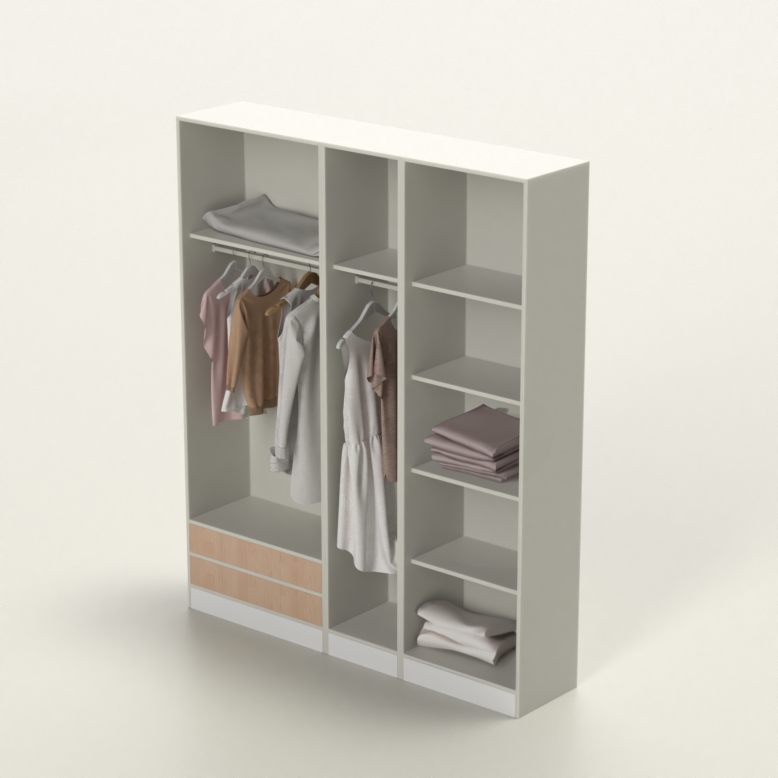 دولاب  مزود بدرجين بتصميم بسيط