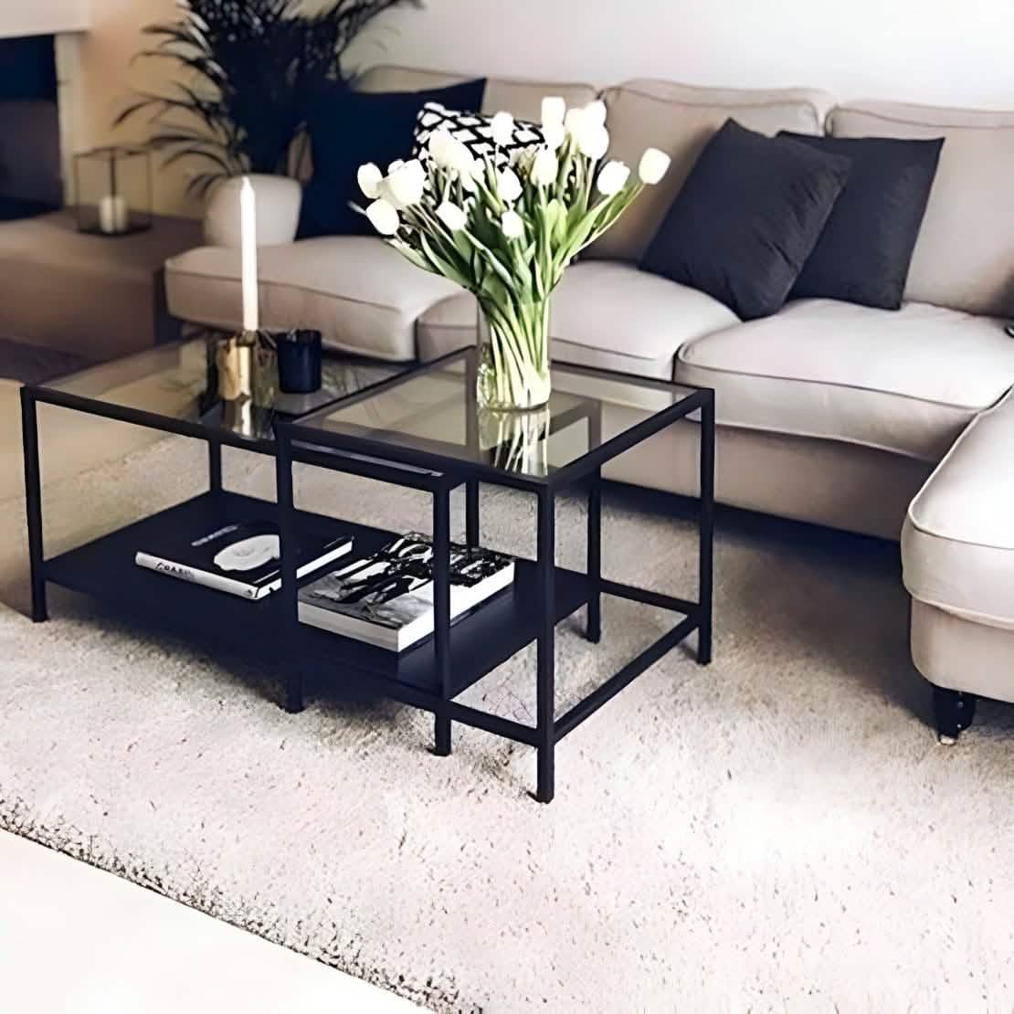 طاولة قهوة زجاج