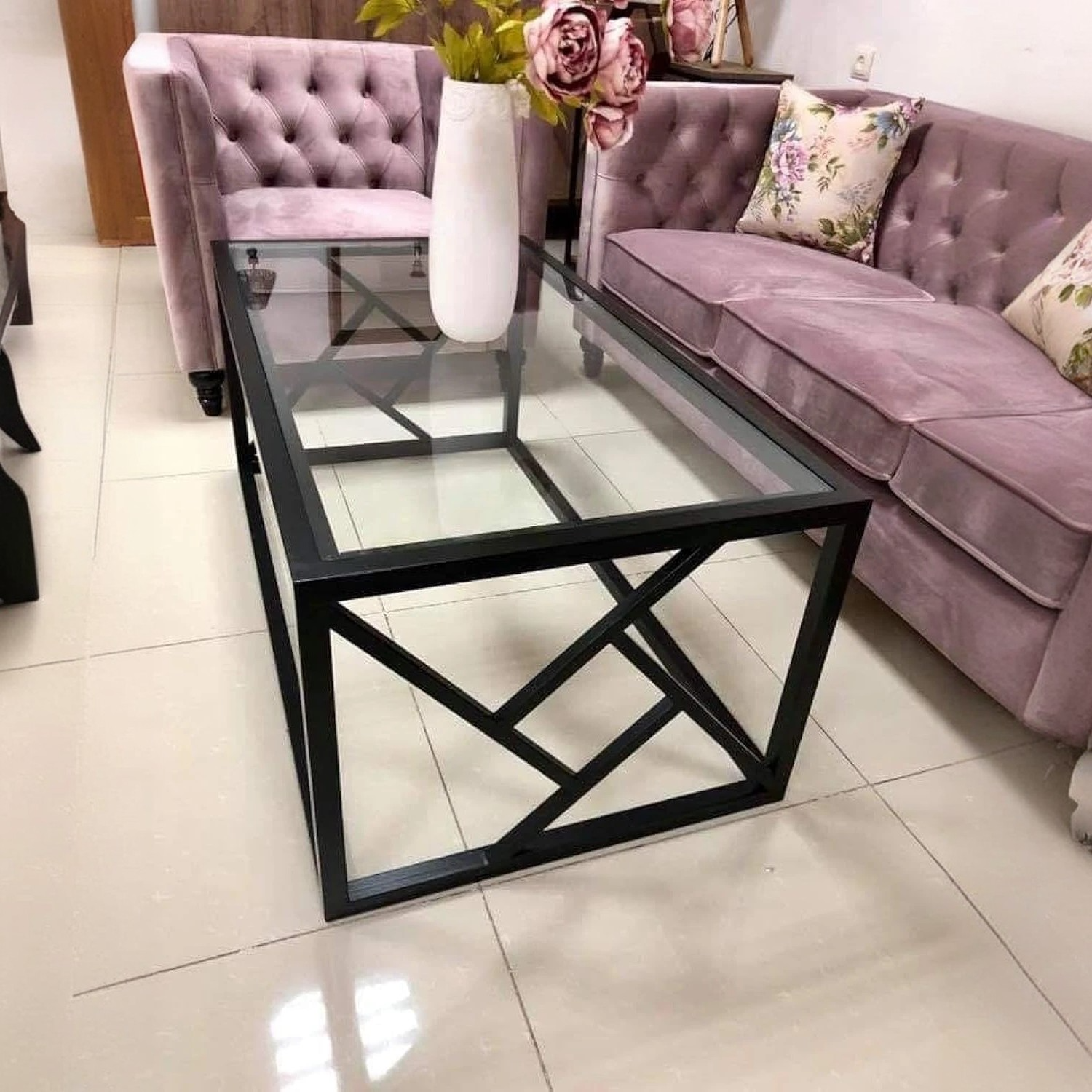 طاولة قهوة زجاج