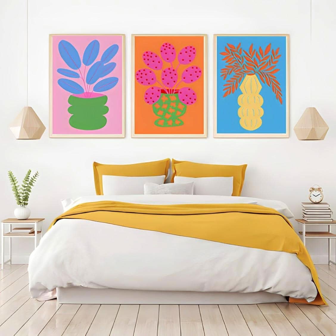 طقم لوحات بإطار خشب وألواح زجاج 120*60 سم