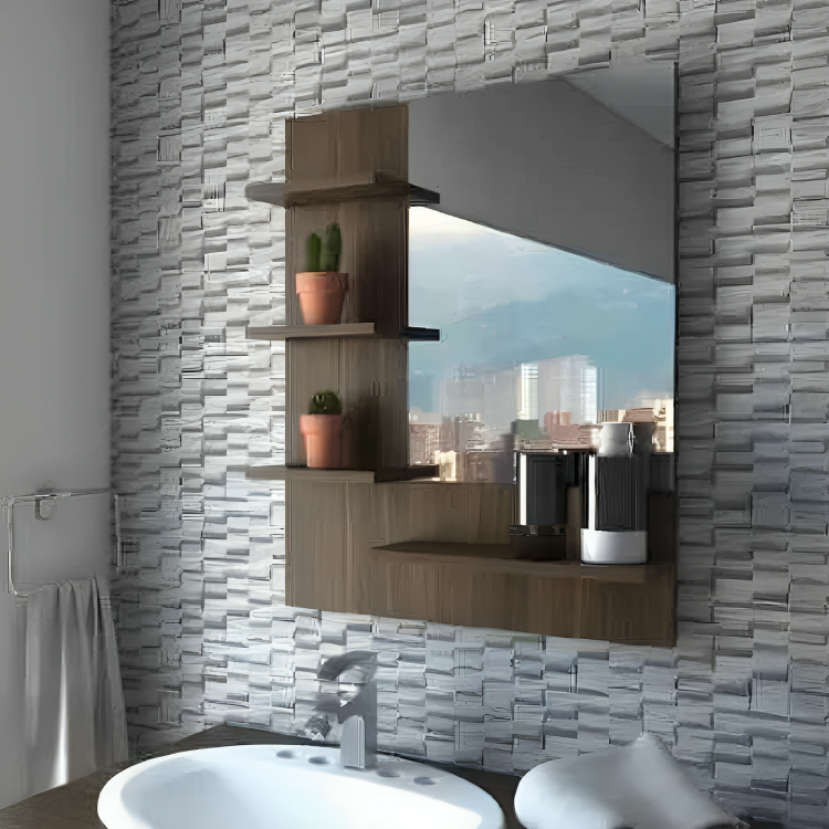 مرايا مزودة بأربع أرفف بتصميم شيك