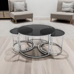 طاولة بتصميم دائري من 3 قطع
