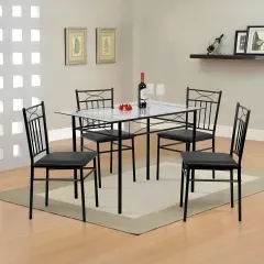 سفرة معدن و زجاج مع 4 كراسي