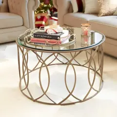 طاولة قهوة بسطح زجاج