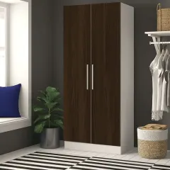 دولاب بأرفف مع شماعة ملابس
