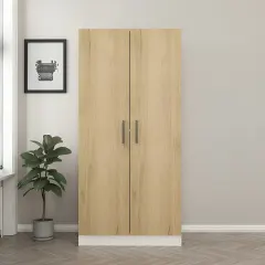 دولاب بأرفف مع شماعة ملابس