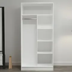 دولاب بأرفف مع شماعة ملابس