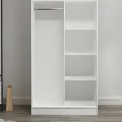 دولاب بأرفف مع شماعة ملابس