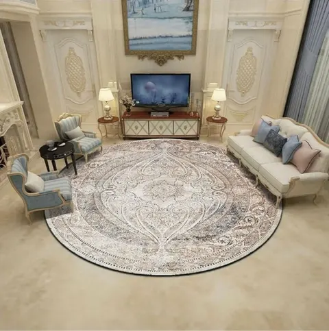 سجادة دائرية بيج