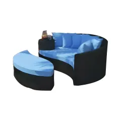 سرير خارجي حديد وراتان