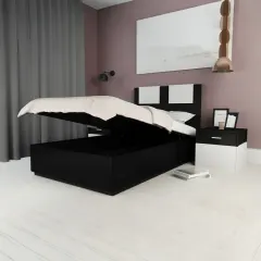 سرير خشبي بالوان متعددة