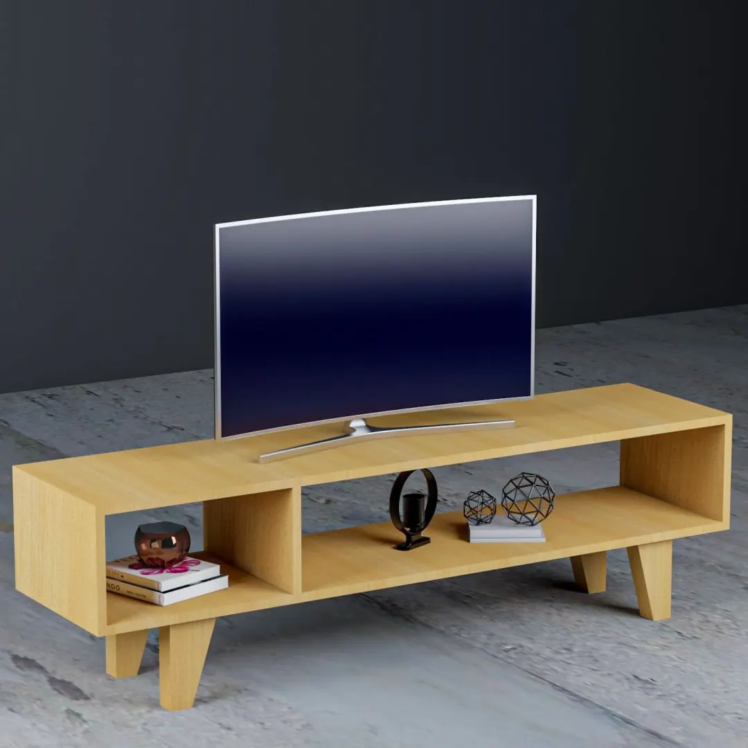 طاولة تلفاز خشبية بتصميم بسيط