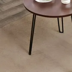 طاولة جانبية بسطح خشب