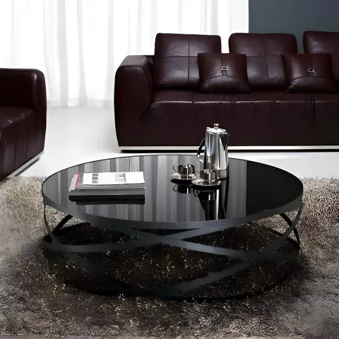 طاولة قهوة بسطح زجاج