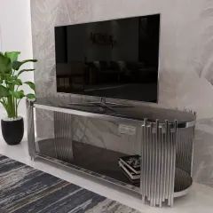 طاولةتلفاز مزدوجة الأرفف