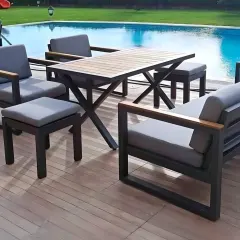 طقم خارجي حديد وقماش
