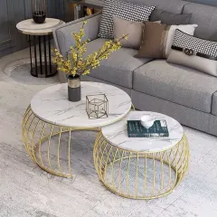 طقم طاولات قهوة دائري