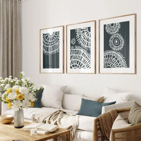 طقم لوحات إطار خشبي ولوح زجاجي 120*60 سم
