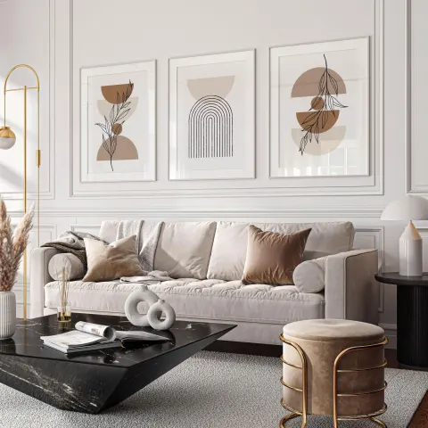 طقم لوحات بإطار خشبي 120*60 سم