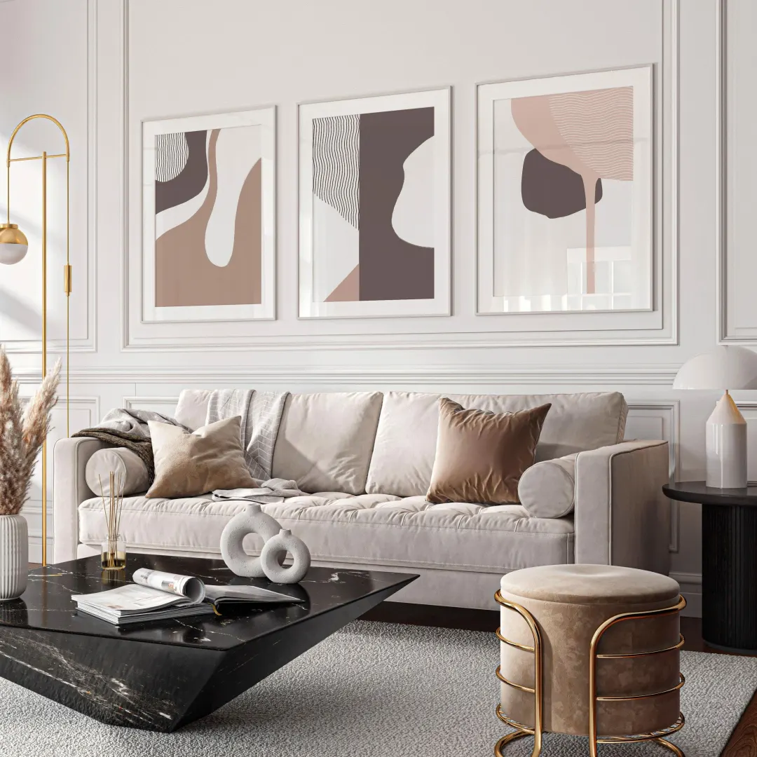 طقم لوحات معلقة بإطار خشبي 120*60 سم
