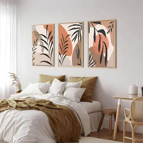 طقم لوحات معلقة بإطار خشبي 120*60 سم