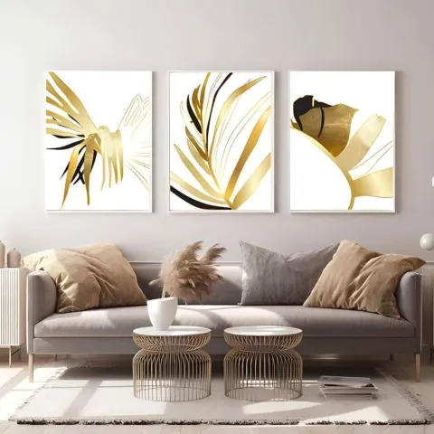 طقم لوحات3 قطع بإطار خشبي 120*60 سم