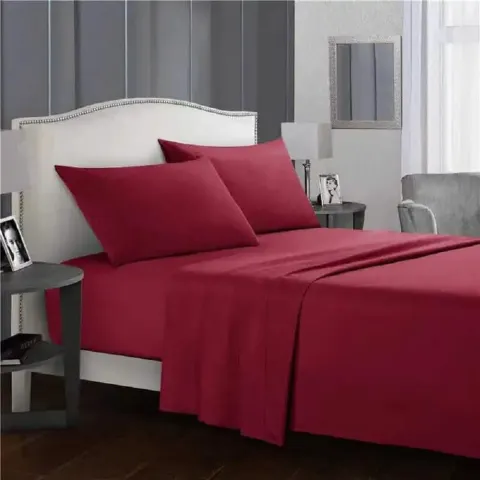 طقم ملاية سرير مايكروفايبر، 240*220 سم - أحمر