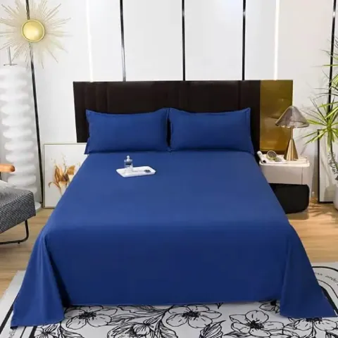 طقم ملاية سرير مايكروفايبر، 240*220 سم - أزرق