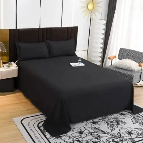 طقم ملاية سرير مايكروفايبر، 240*220 سم - أسود