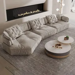 كنبة منحنية بتصميم عصري