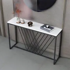 كونسول معدني بسطح رخام