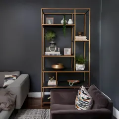 وحدة أرفف معدن و خشب